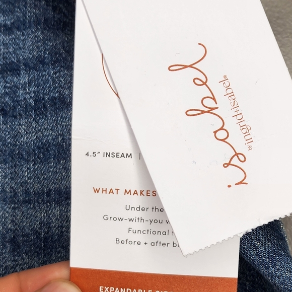 ISABEL MATERNITY By Ingrid & Isabel Under Belly Mini Jean Shorts. Size: Size 12 - Picture 5 of 11